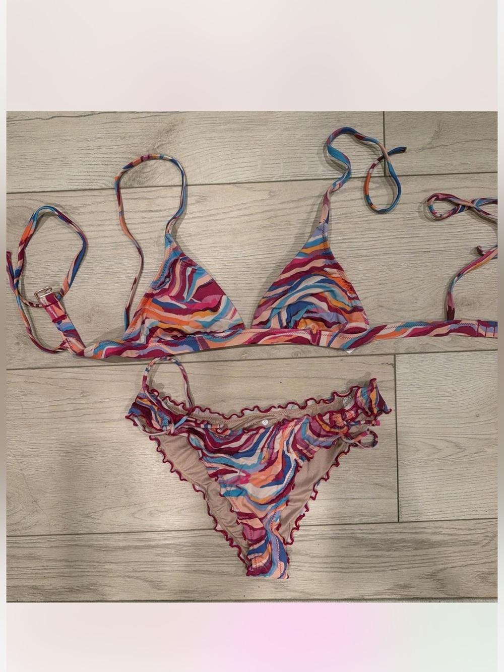 Shade & Shore bikini set, small/medium, water color print,
